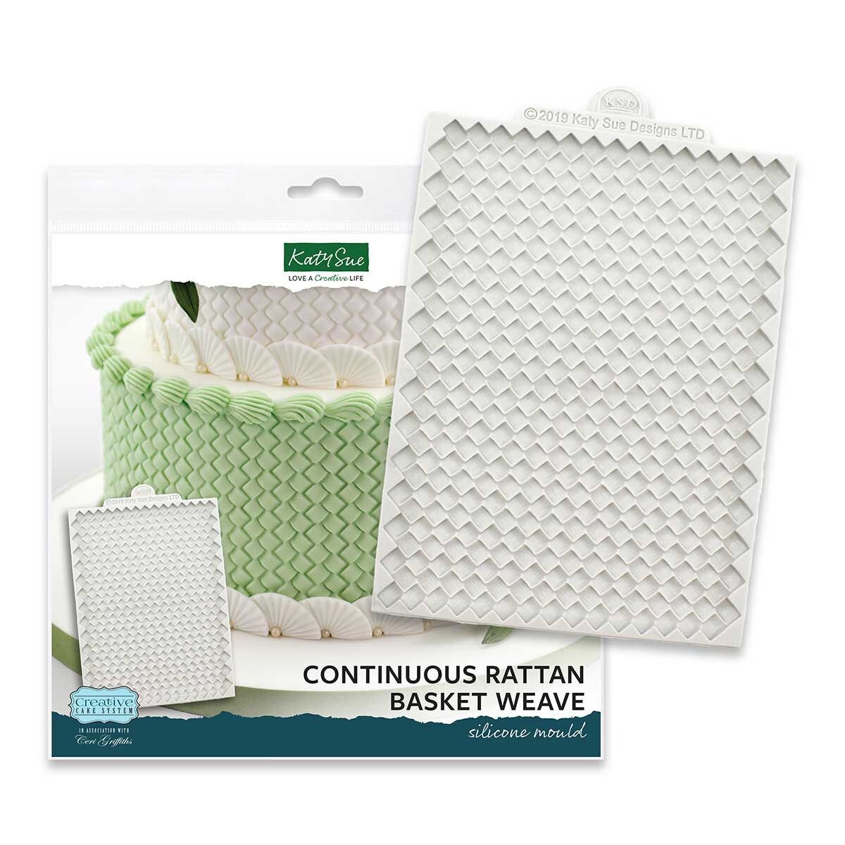 SALE!!! Katy Sue Silicone Embossing Mat -Continuous RATTAN BASKET WEAVE -Πατάκι Σιλικόνης Καλάθι ρατάν