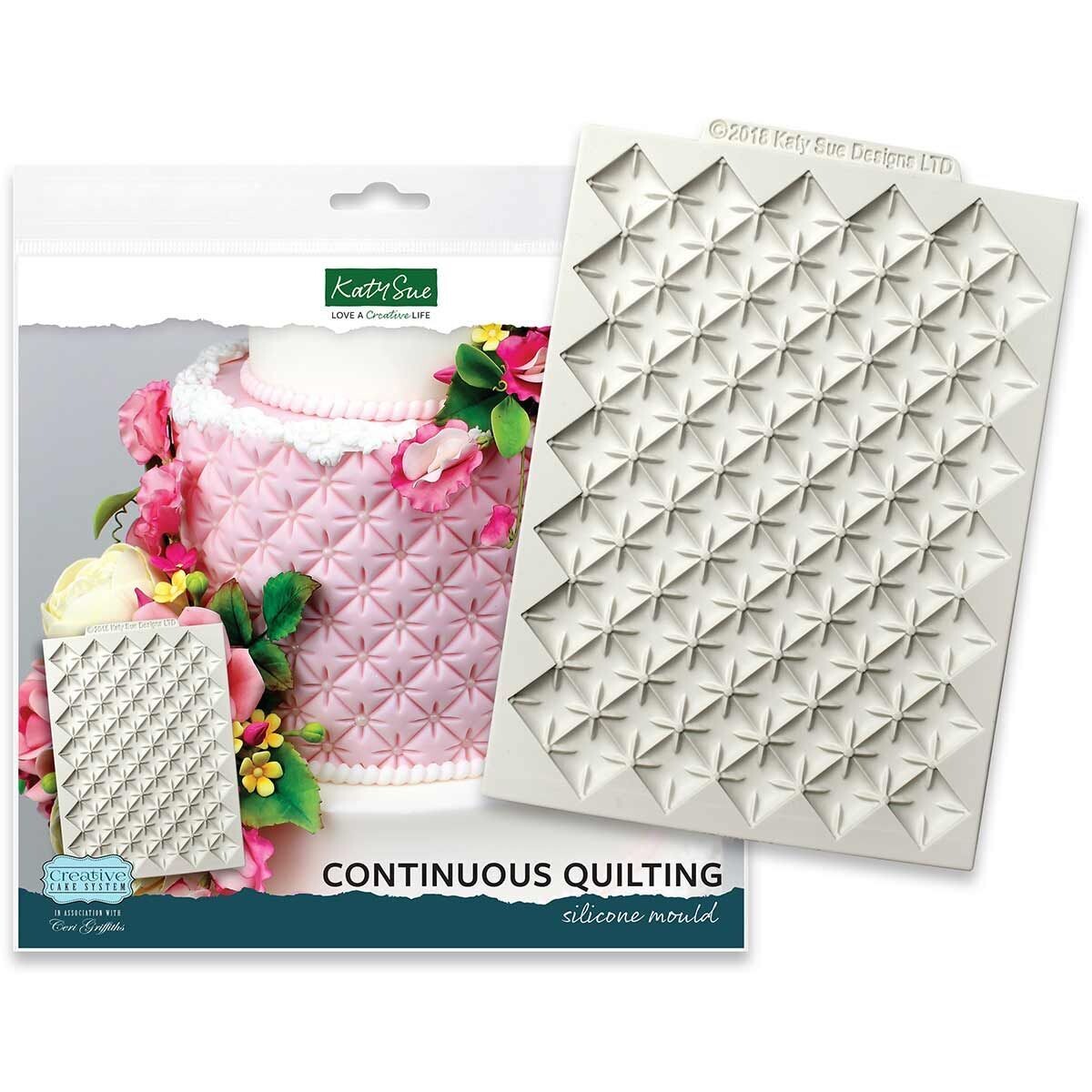 Katy Sue Silicone Embossing Mat -Continuous QUILTING -Πατάκι Σιλικόνης Καπιτονέ Μεσαίο Μέγεθος