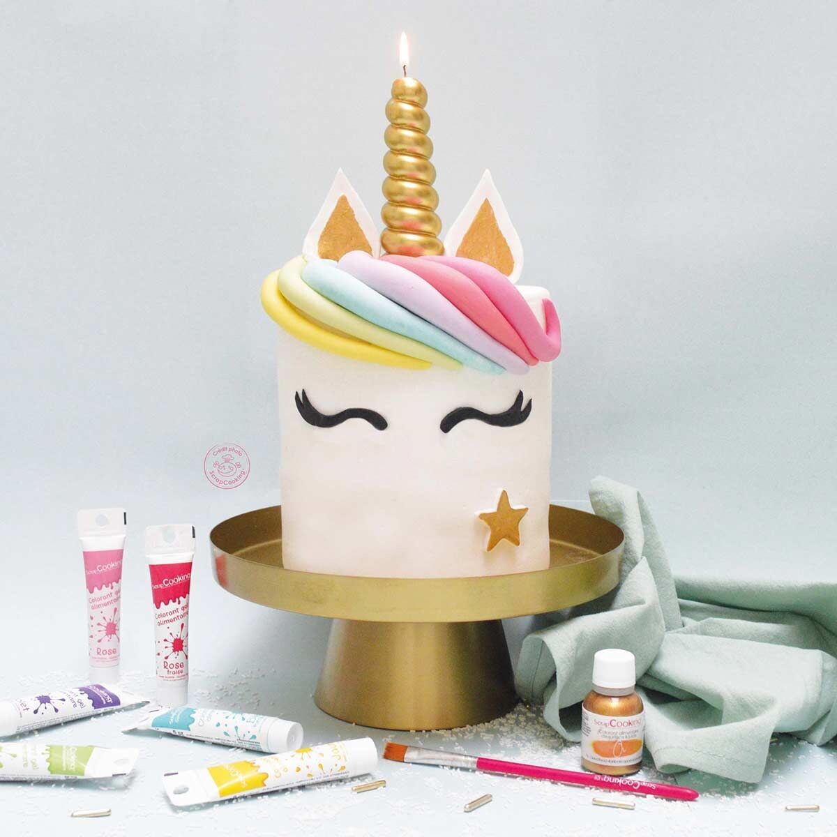 ScrapCooking UNICORN HORN GOLD CANDLE XXL - Χρυσό Κερί Κέρατο Μονόκερου