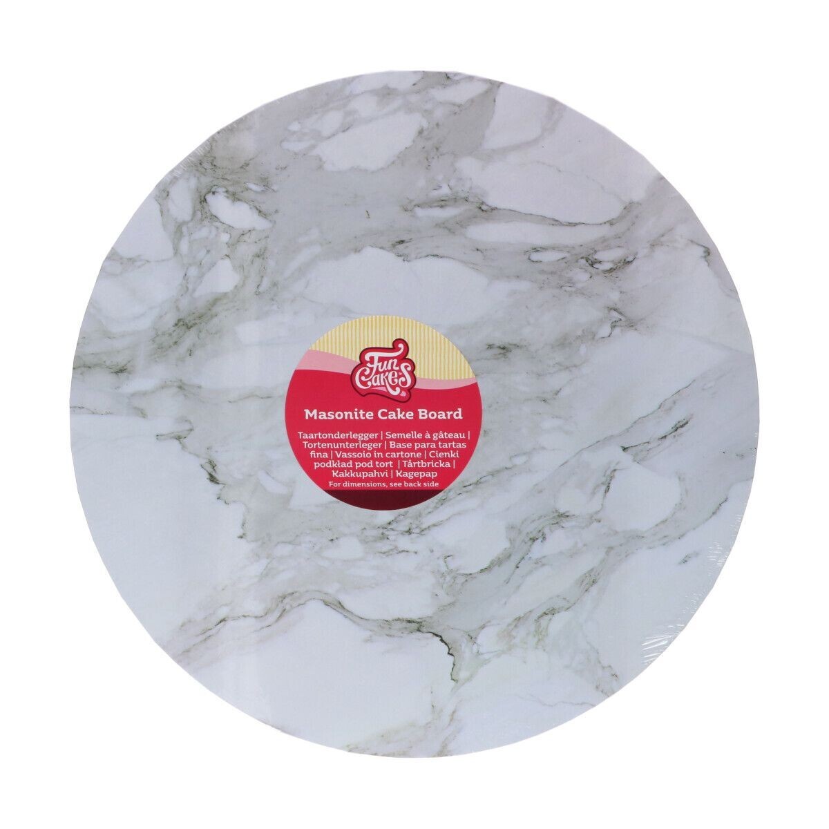 FunCakes Masonite Cake Board MARBLE GREY - Βάση τούρτας από τυπωμένο ξύλο με εφέ Μαρμάρου 25εκ