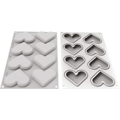 Silikomart Silicone Mould &amp; Cutter - MINI LOVE STORY - Καλούπι σιλικόνης και κουπ πατ Καρδιές
