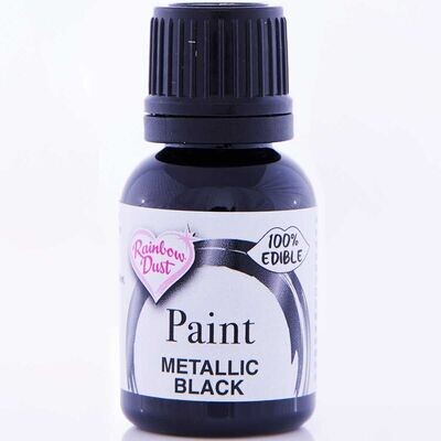 Rainbow Dust Metallic Paint -BLACK 23g - Μεταλλικό Βρώσιμο χρώμα ζωγραφικής  Μαύρο
