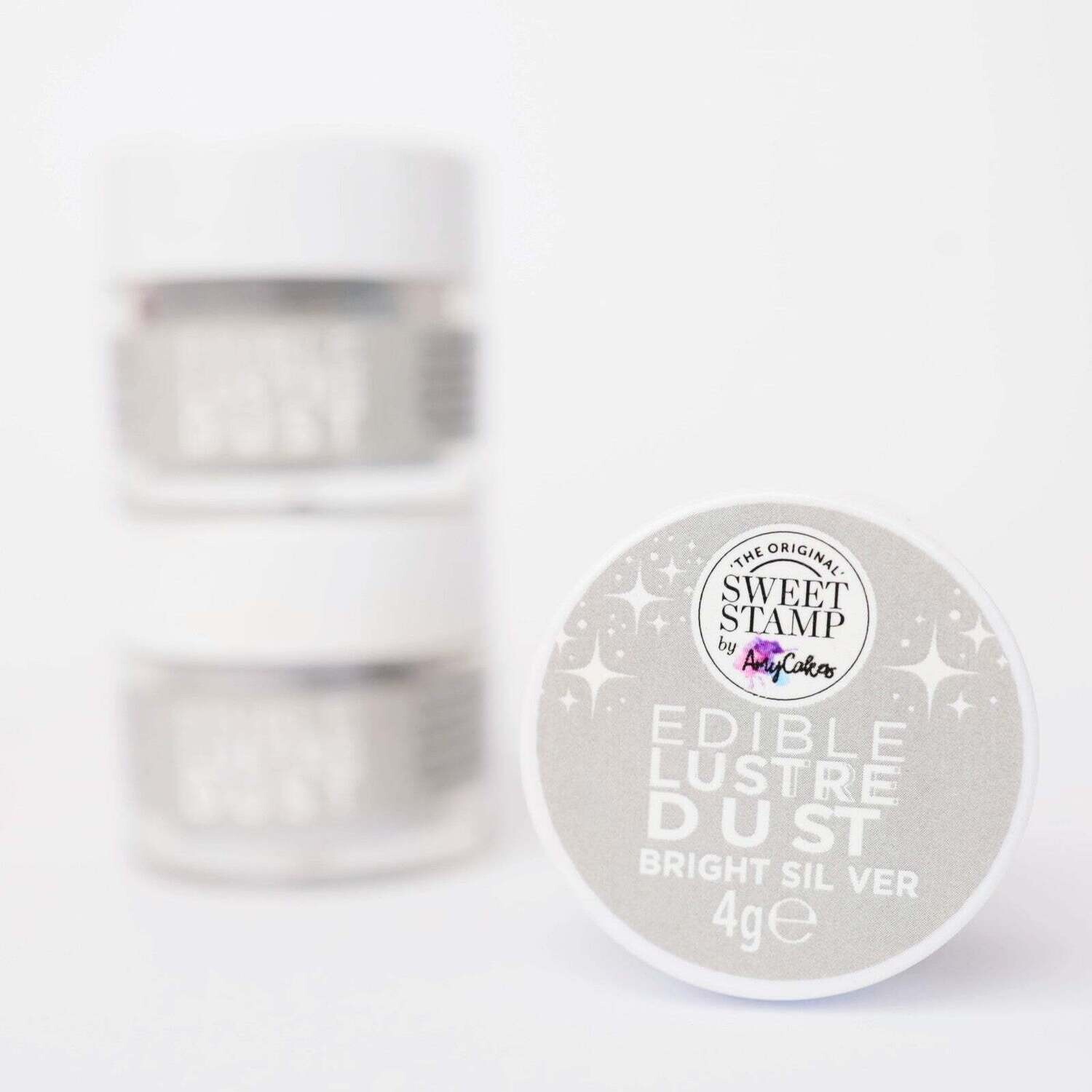 Sweet Stamp Edible Lustre Dust -BRIGHT SILVER - Βρώσιμη σκόνη γυαλιστερή Ασημί 4g