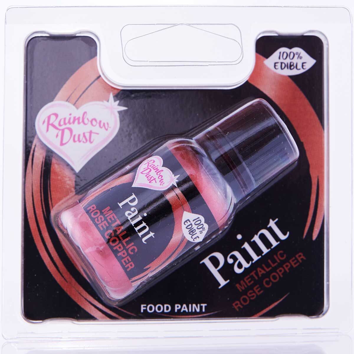 Rainbow Dust Metallic Paint -ROSE COPPER 24g - Μεταλλικό Βρώσιμο χρώμα ζωγραφικής Ροζ Χάλκινο