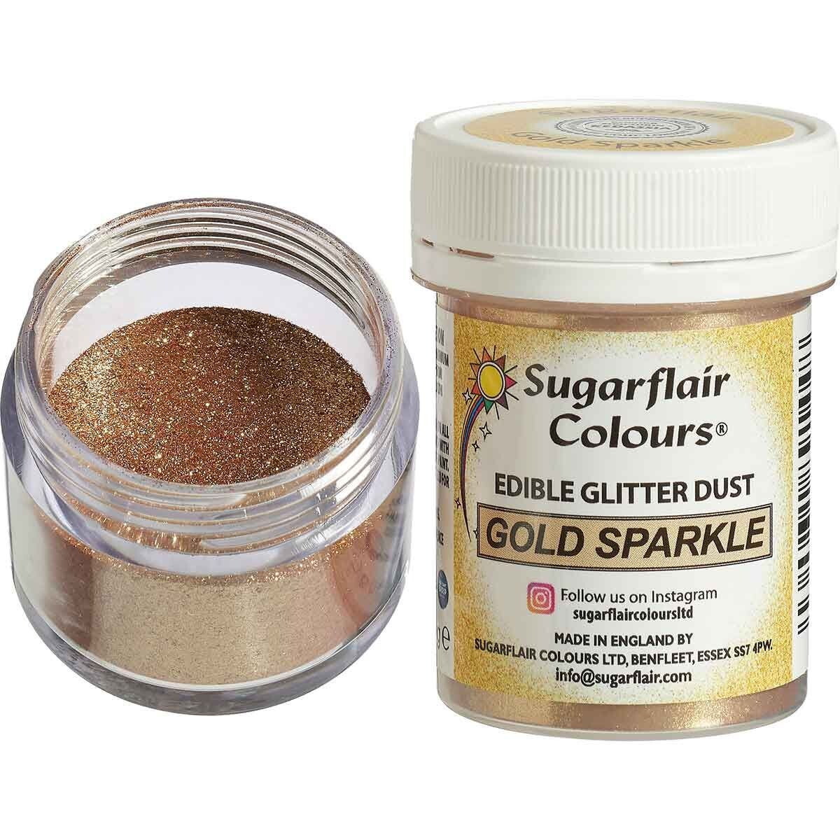 Sugarflair Edible GLITTER -GOLD SPARKLE - Βρώσιμη Σκόνη Γκλίτερ Μεταλλική Χρυσή  10γρ