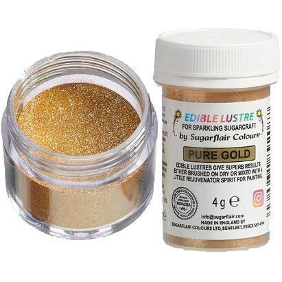 Sugarflair Edible Lustre PURE GOLD - Βρώσιμη Σκόνη Μεταλλική Χρυσή 4γρ
