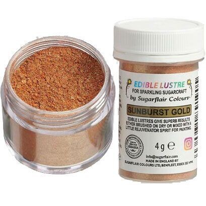Sugarflair Edible Lustre SUNBURST GOLD - Βρώσιμη Σκόνη Μεταλλική Χρυσή/Χάλκινη 4γρ
