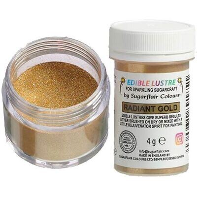 Sugarflair Edible Lustre RADIANT GOLD - Βρώσιμη Σκόνη Μεταλλική Χρυσή 4γρ