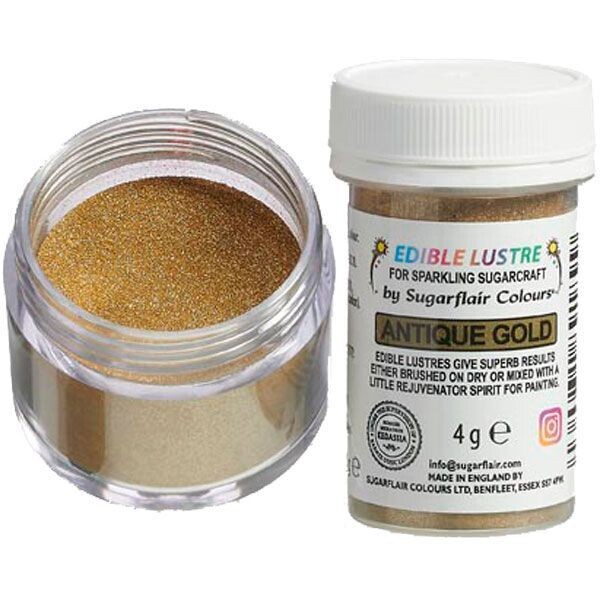 Sugarflair Edible Lustre ANTIQUE GOLD - Βρώσιμη Σκόνη Μεταλλική Χρυσή 4γρ
