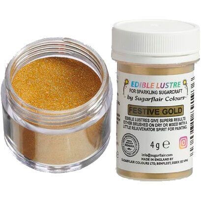 Sugarflair Edible Lustre FESTIVE GOLD - Βρώσιμη Σκόνη Μεταλλική χρυσή 4γρ
