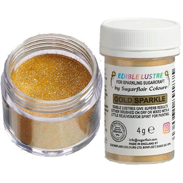Sugarflair Edible Lustre GOLD SPARKLE - Βρώσιμη Σκόνη Μεταλλική Χρυσή 4γρ