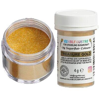 Sugarflair Edible Lustre TREASURE GOLD - Βρώσιμη Σκόνη Μεταλλική χρυσή 4γρ