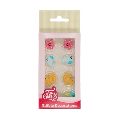 FunCakes Sugar Decorations -SEA LIFE 8τμχ - Βρώσιμα Διακοσμητικά Ζαχαρωτά Αστερίας, Φάλαινα, Καβούρι και Ψάρι
