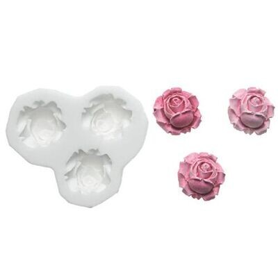 Silikomart -SUGARFLEX MOULD -ROSES TRIO - Καλούπι Σιλικόνης Τριανταφυλλάκια 2.3εκ