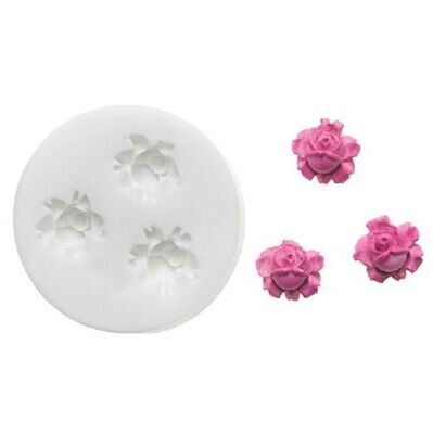 Silikomart -SUGARFLEX MOULD -MINI ROSES TRIO - Καλούπι Σιλικόνης 3 Μικρά τριανταφυλλάκια 1.6εκ