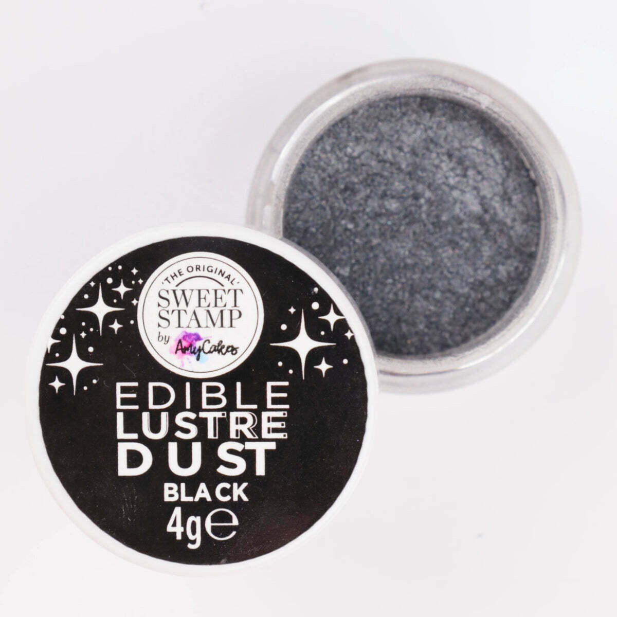 Sweet Stamp Edible Lustre Dust -BLACK - Βρώσιμη σκόνη γυαλιστερή Μαύρη 4g