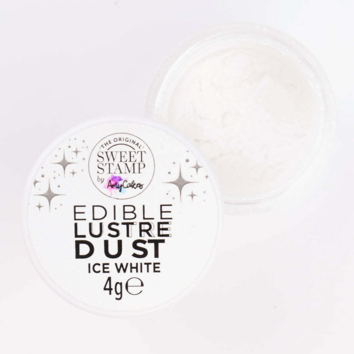 Sweet Stamp Edible Lustre Dust -ICE WHITE - Βρώσιμη σκόνη γυαλιστερή Λευκή 4g