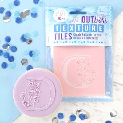 Sweet Stamp -Texture Tile -Monogram Floral -&#39;D&#39; - Σφραγίδα Μονόγραμμα με λουλούδια &#39;D&#39;