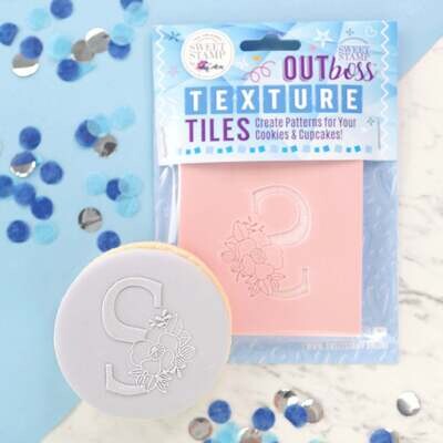 Sweet Stamp -Texture Tile -Monogram Floral -&#39;S&#39; - Σφραγίδα Μονόγραμμα με λουλούδια &#39;S&#39;
