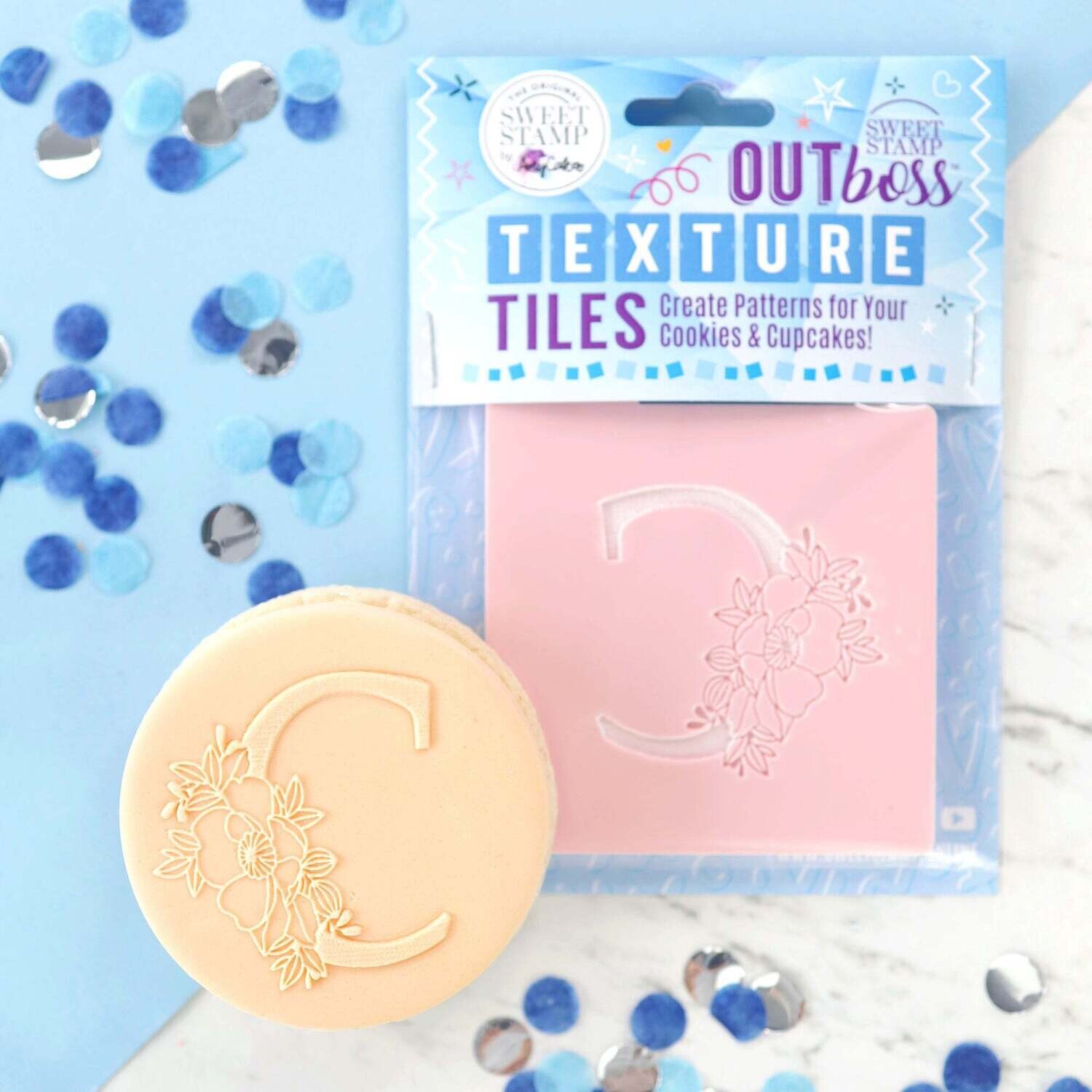Sweet Stamp -Texture Tile -Monogram Floral -&#39;C&#39; - Σφραγίδα Μονόγραμμα με λουλούδια &#39;C&#39;