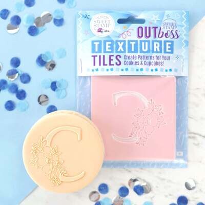 Sweet Stamp -Texture Tile -Monogram Floral -&#39;C&#39; - Σφραγίδα Μονόγραμμα με λουλούδια &#39;C&#39;