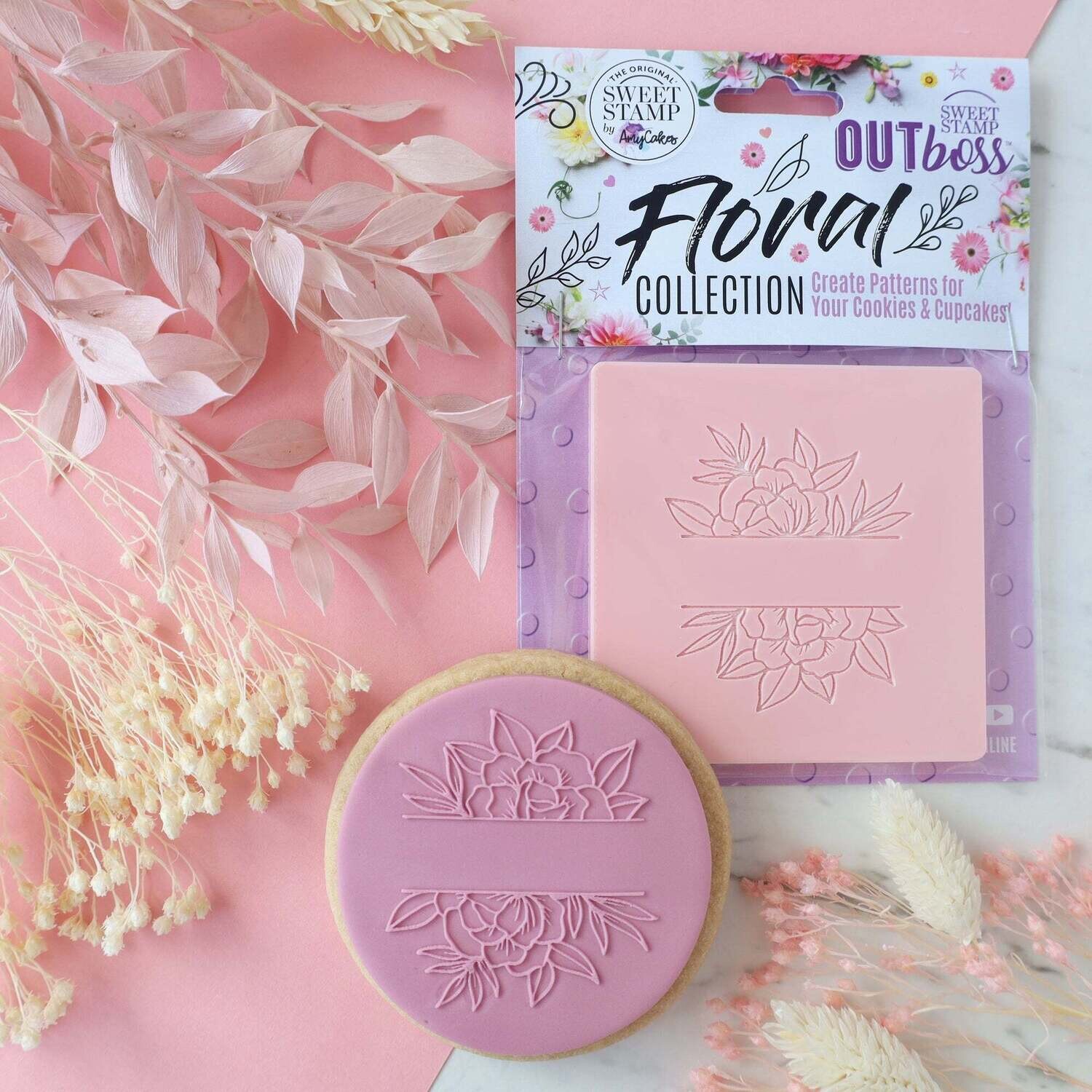 Sweet Stamp -OUTboss Floral Collection -PEONY FRAME - Σφραγίδα Παιώνια με Χώρισμα