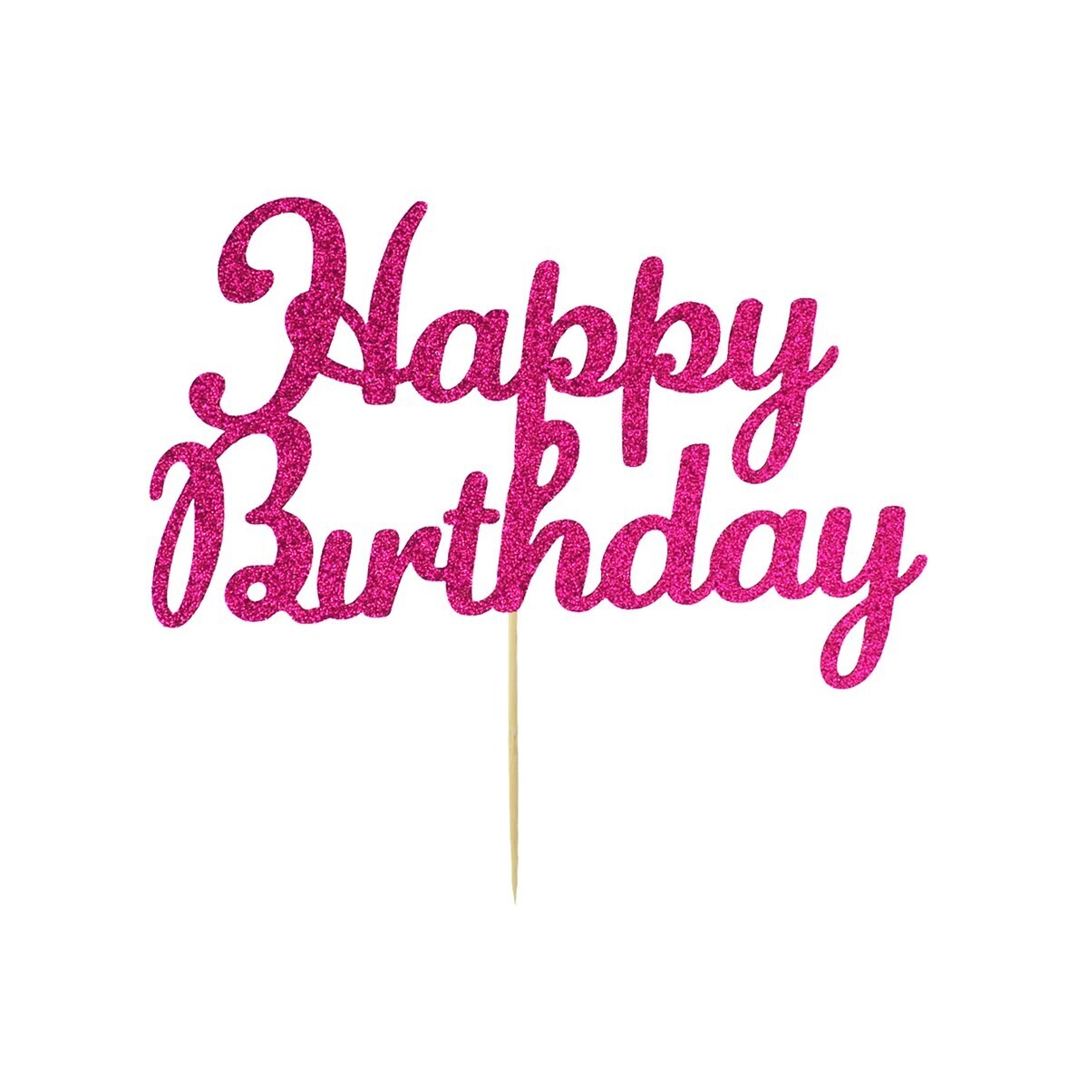 Kelsi Marsh Topper DEEP PINK &#39;Happy Birthday&#39; - Τόπερ Τούρτας Φούξια Γκλίτερ