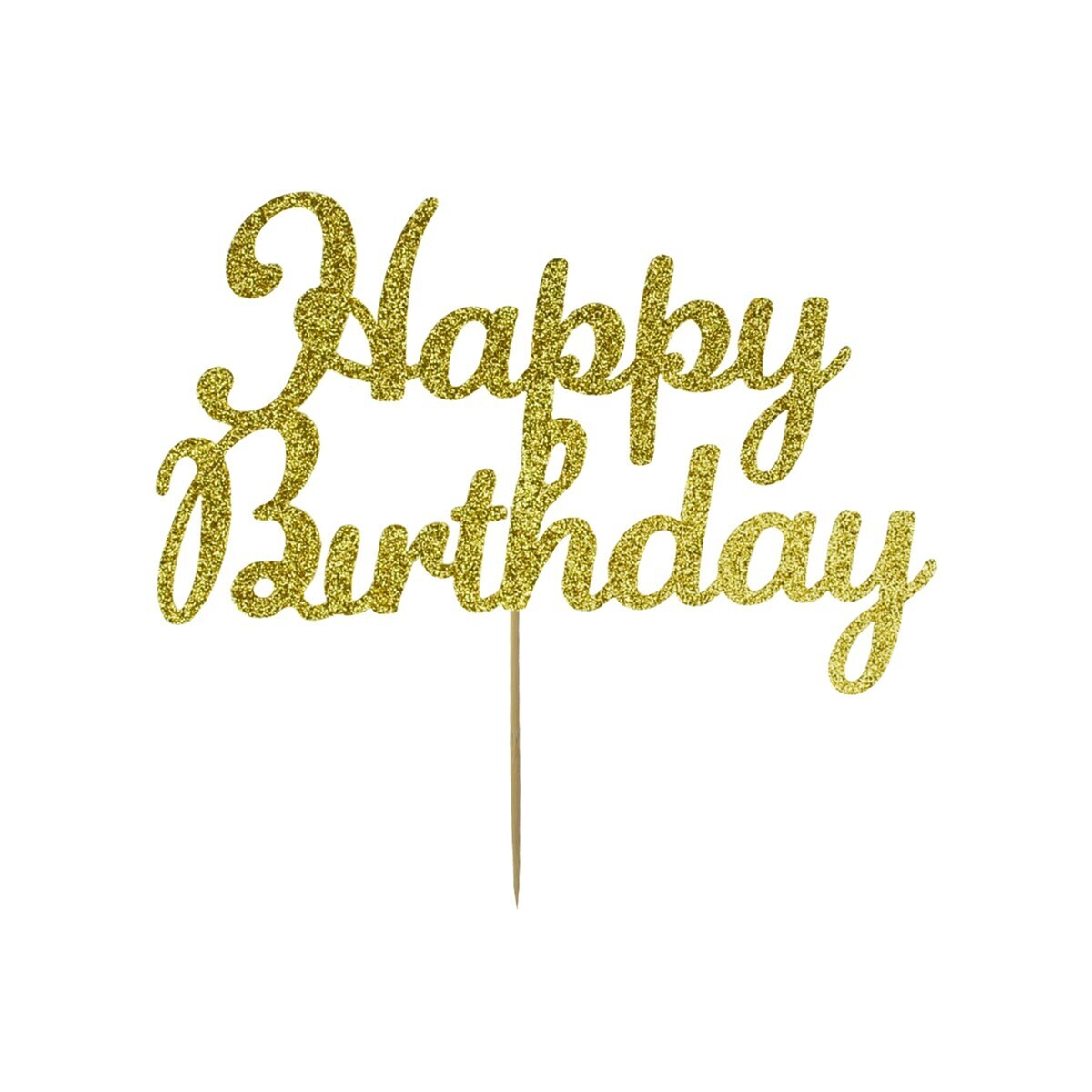Kelsi Marsh Topper GOLD &#39;Happy Birthday&#39; - Τόπερ Τούρτας Χρυσό Γκλίτερ