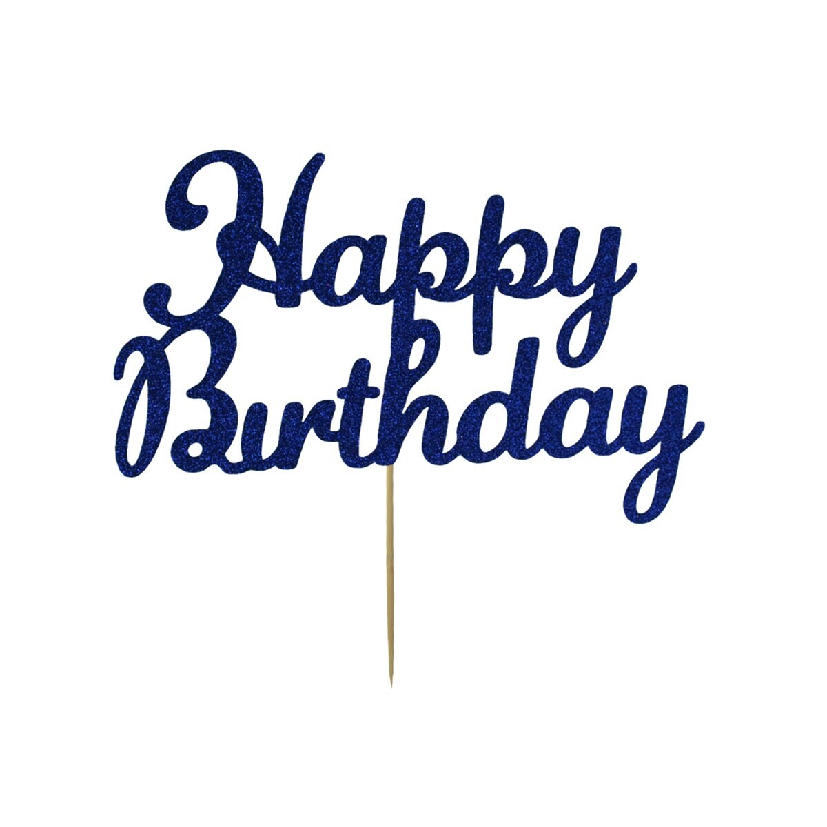 Kelsi Marsh Topper NAVY BLUE 'Happy Birthday' - Τόπερ Τούρτας Μπλε Σκούρο Γκλίτερ