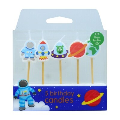 Themed Candles -SPACE -Κεράκια 5 τεμ με θέμα το διάστημα Themed Candles -SPACE -Κεράκια 5 τεμ με θέμα το διάστημα