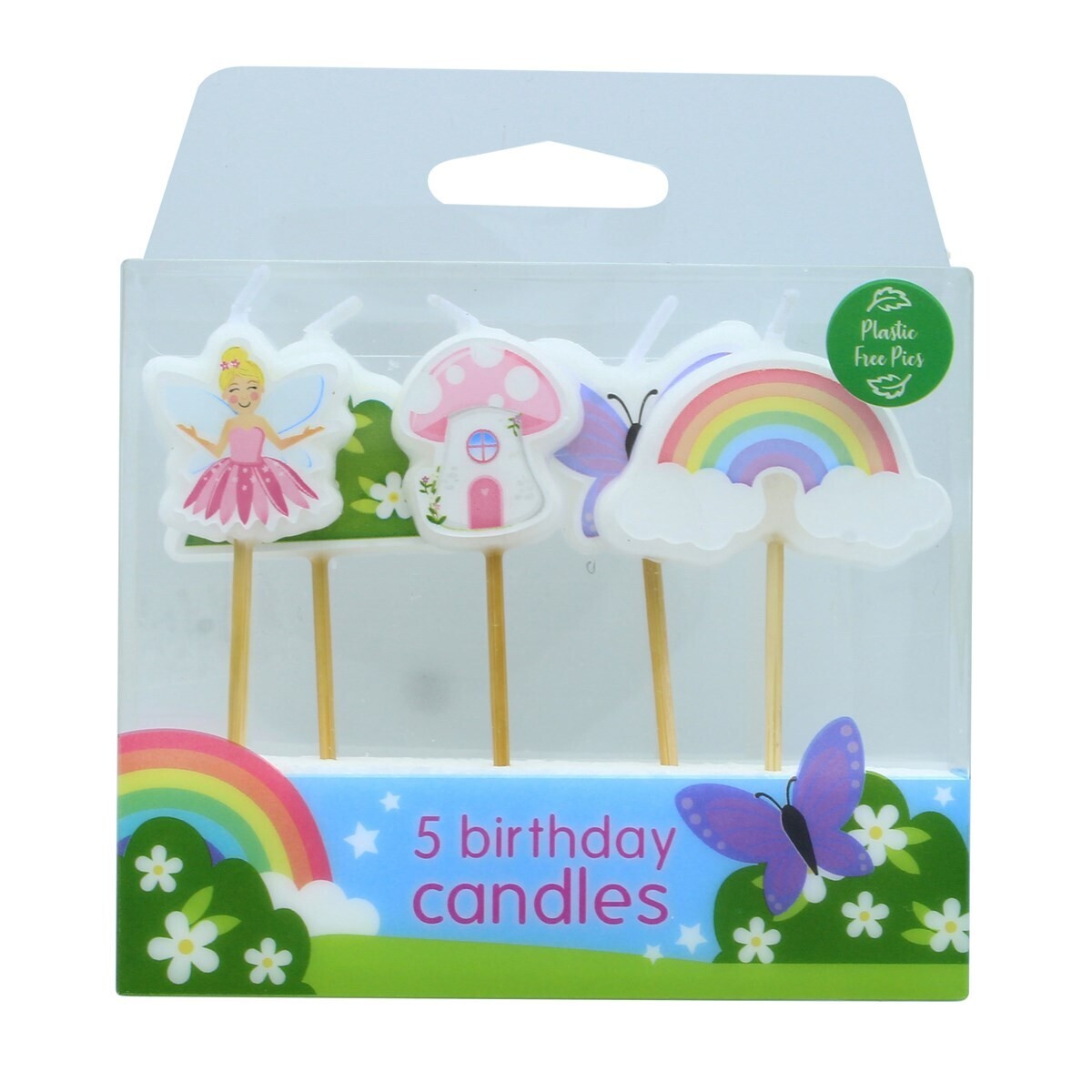 Themed Candles -FAIRY GARDEN -Κεράκια 5 τεμ με θέμα τη Νεράιδα