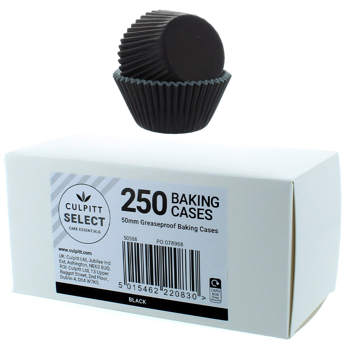 Culpitt Select BULK Cupcake Cases -PLAIN BLACK -Θήκες Ψησίματος -Μαύρο 250 τμχ
