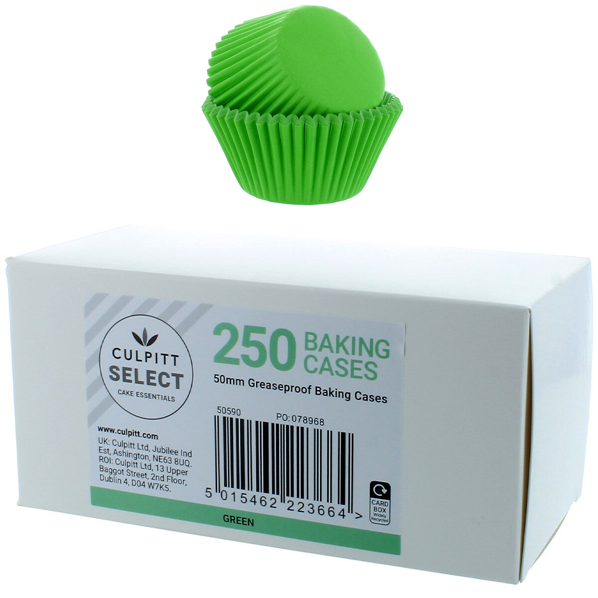 Culpitt Select BULK Cupcake Cases -PLAIN GREEN -Θήκες Ψησίματος -Πράσινο 250 τμχ