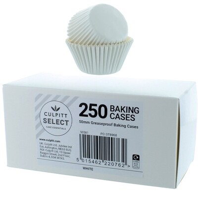 Culpitt Select BULK Cupcake Cases -PLAIN WHITE -Θήκες Ψησίματος -Λευκό 250 τμχ