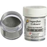 Sugarflair Edible GLITTER -DARK SILVER - Βρώσιμη Σκόνη Γκλίτερ Μεταλλική  Σκούρο Ασημί 10γρ