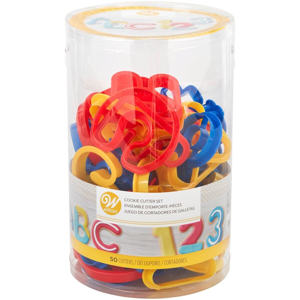 Wilton Tub of 50 LARGE ALPHABET LETTER &amp; NUMBER CUTTERS -Σετ 50τεμ Μεγάλα Πλαστικά Κουπ πατ Γράμματα &amp; Αριθμοί