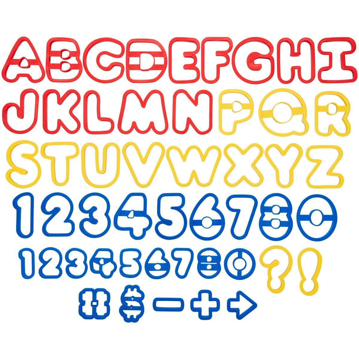 Wilton Tub of 50 LARGE ALPHABET LETTER &amp; NUMBER CUTTERS -Σετ 50τεμ Μεγάλα Πλαστικά Κουπ πατ Γράμματα &amp; Αριθμοί