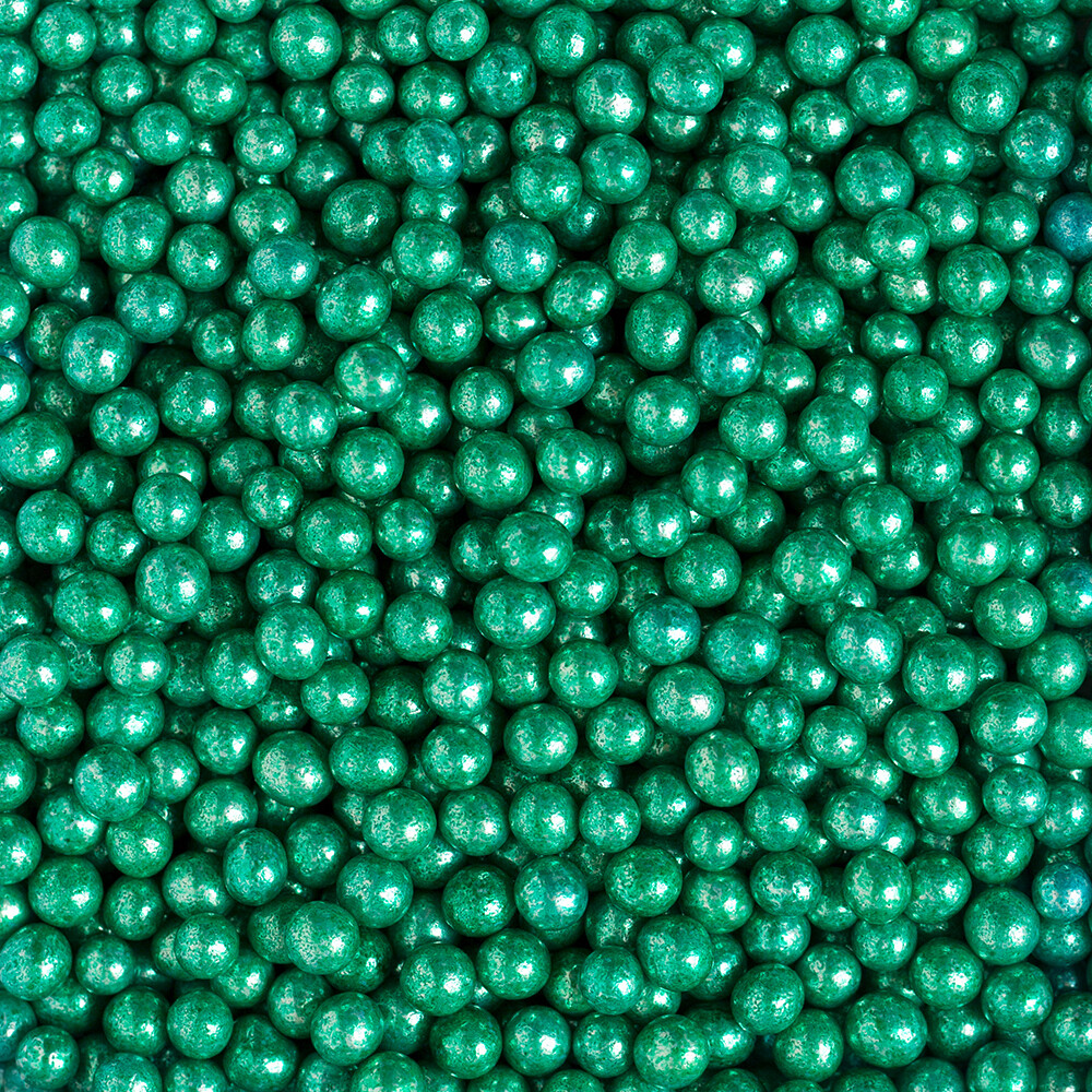 DECORA Dragees -4mm METALLIC GREEN 100g - Βρώσιμες μικρές πέρλες Πράσινο Μεταλλικό