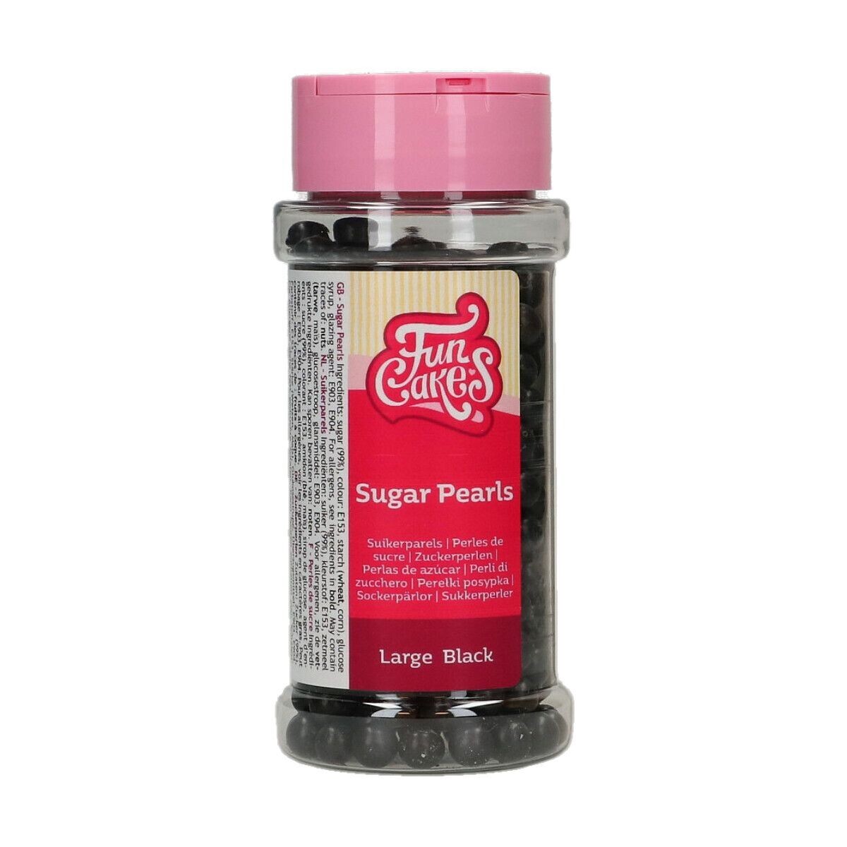 FunCakes Sugar Pearls -7mm BLACK MAXI 80g - Μείγμα Ζαχαρωτών Πέρλες Μαύρες