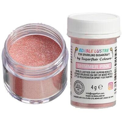 Sugarflair Edible Lustre SHIMMER PINK - Βρώσιμη Σκόνη Μεταλλική Γυαλιστερό Ροζ 4γρ