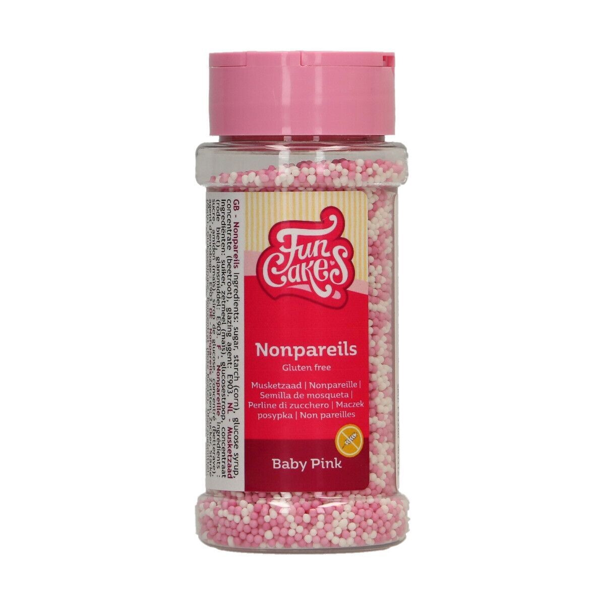 FunCakes Nonpareils GLUTEN FREE -BABY PINK  MIX - Κας-Κας - Λευκό-Ροζ