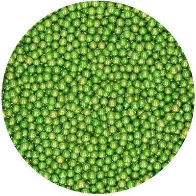 FunCakes Sugar Pearls -4mm METALLIC GREEN 80g -Μείγμα Ζαχαρωτών Πέρλες Μεταλλικό Πράσινο