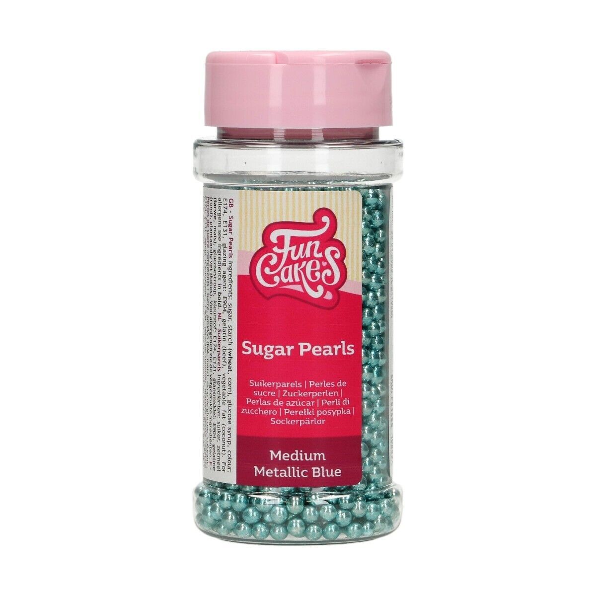 FunCakes Sugar Pearls -4mm METALLIC BLUE 80g -Μείγμα Ζαχαρωτών Πέρλες Μεταλλικό Μπλε