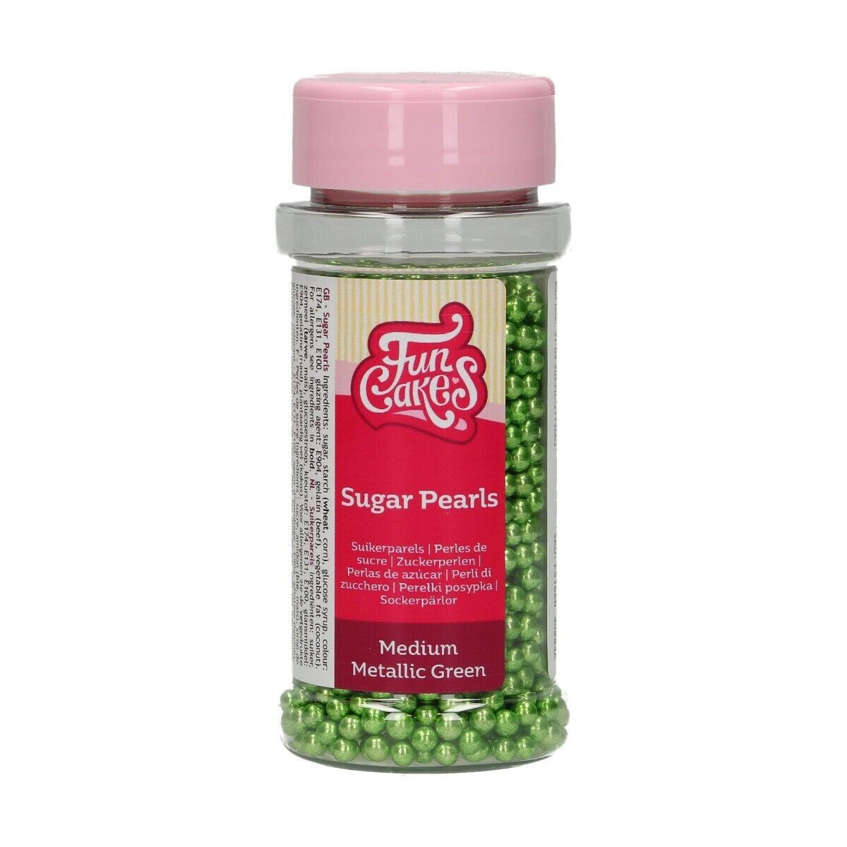 FunCakes Sugar Pearls -4mm METALLIC GREEN 80g -Μείγμα Ζαχαρωτών Πέρλες Μεταλλικό Πράσινο