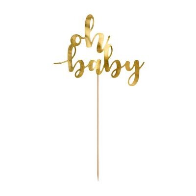 PartyDeco Cake Topper 'Oh Baby' - GOLD - Τόπερ Τούρτας Χρυσό 'Oh Baby' PartyDeco Cake Topper 'Oh Baby' - GOLD - Τόπερ Τούρτας Χρυσό 'Oh Baby'