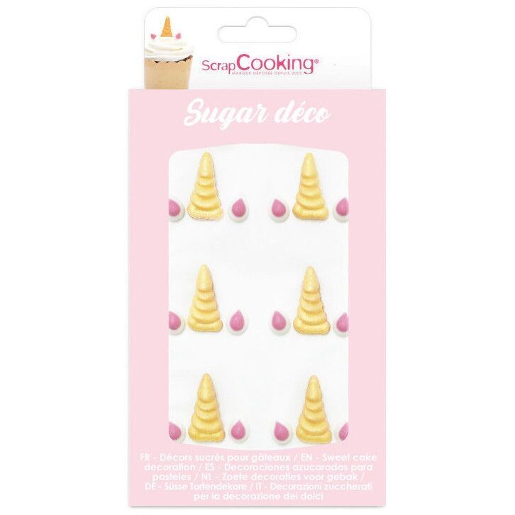 Scrapcooking Sugar Decorations UNICORN HORN & EARS 6 τεμ -Βρώσιμα Διακοσμητικά Ζαχαρωτά Κέρατα και Αυτιά Μονόκερου