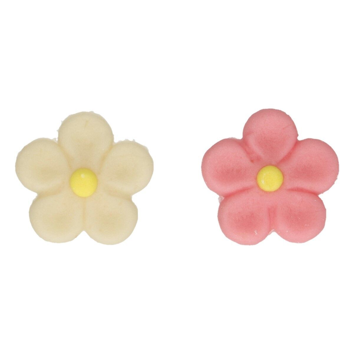 FunCakes Marzipan Decorations -WHITE &amp; PINK DAISIES 12τμχ - Βρώσιμα διακοσμητικά ζαχαρωτά από αμυγδαλόπαστα - Μαργαρίτες