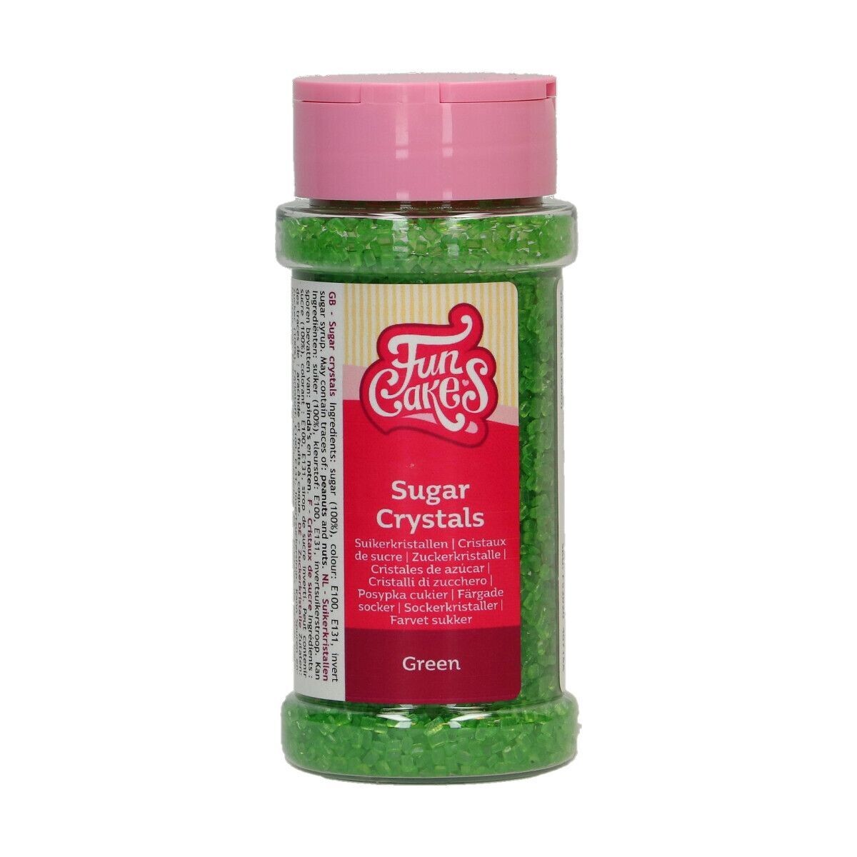 FunCakes Sugar Crystals -GREEN -Χρωματιστή Ζάχαρη σε μικρούς κρυστάλλους-Πράσινη 80γρ