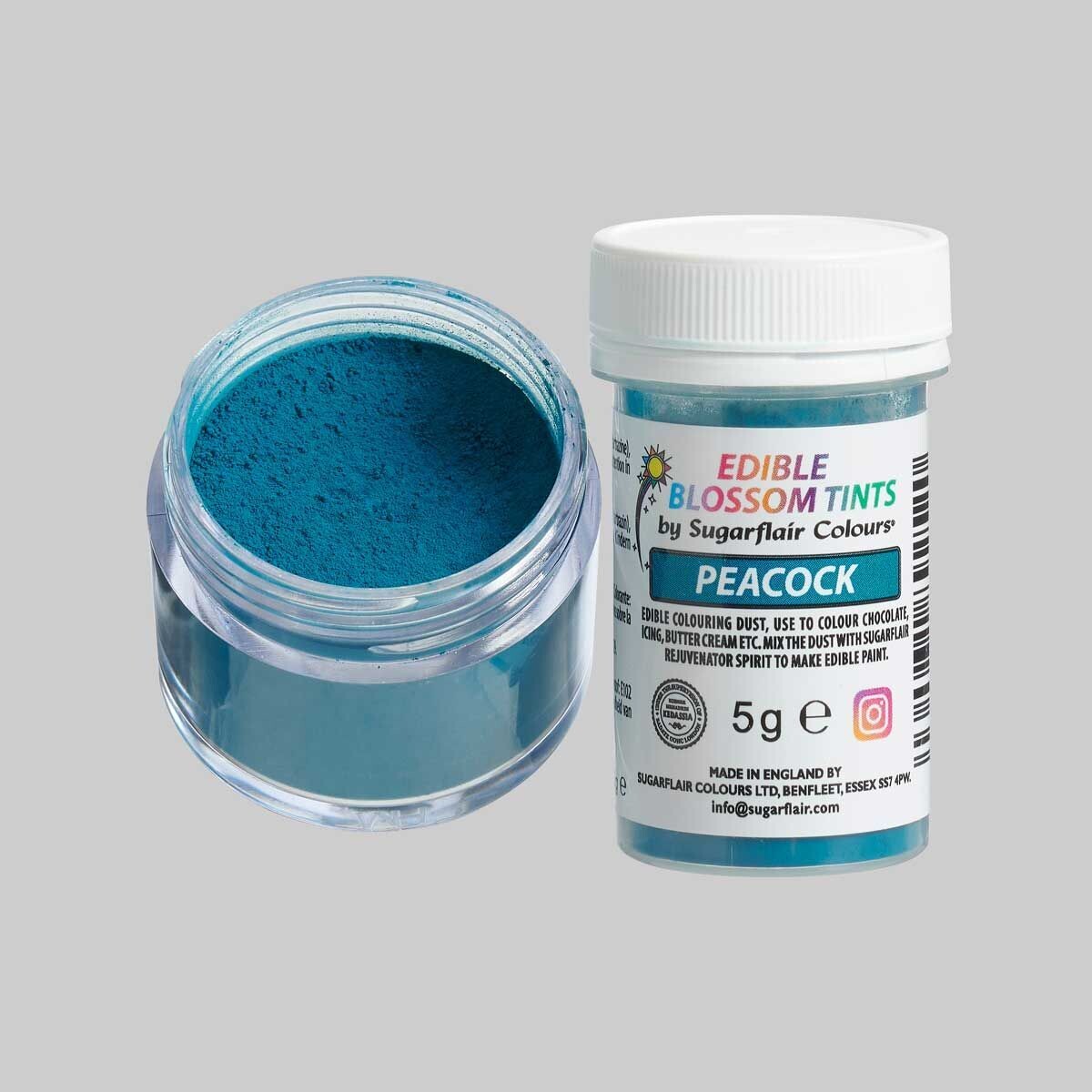 Sugarflair Edible Matt Dust PEACOCK - Βρώσιμη Σκόνη Ματ Μπλε / Τυρκουάζ / Πετρόλ 5γρ