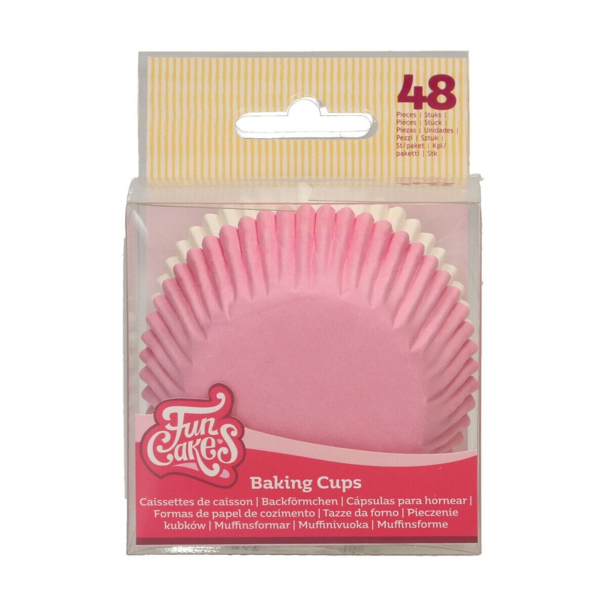 FunCakes Cupcake Cases -PINK &amp; WHITE -Θήκες Ψησίματος σε Λευκό και Ροζ -48 τεμ